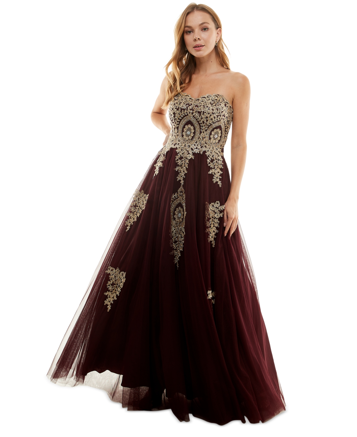Macy's burgundy prom dress online