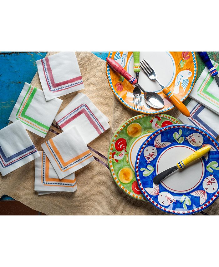 VIETRI Papersoft Napkins Campagna Red Cocktail Napkins (Pack of 20