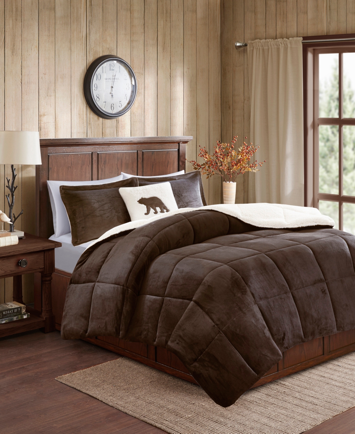 Macy's Alton 4-pc. Comforter Set, Full/queen In Brown,ivory