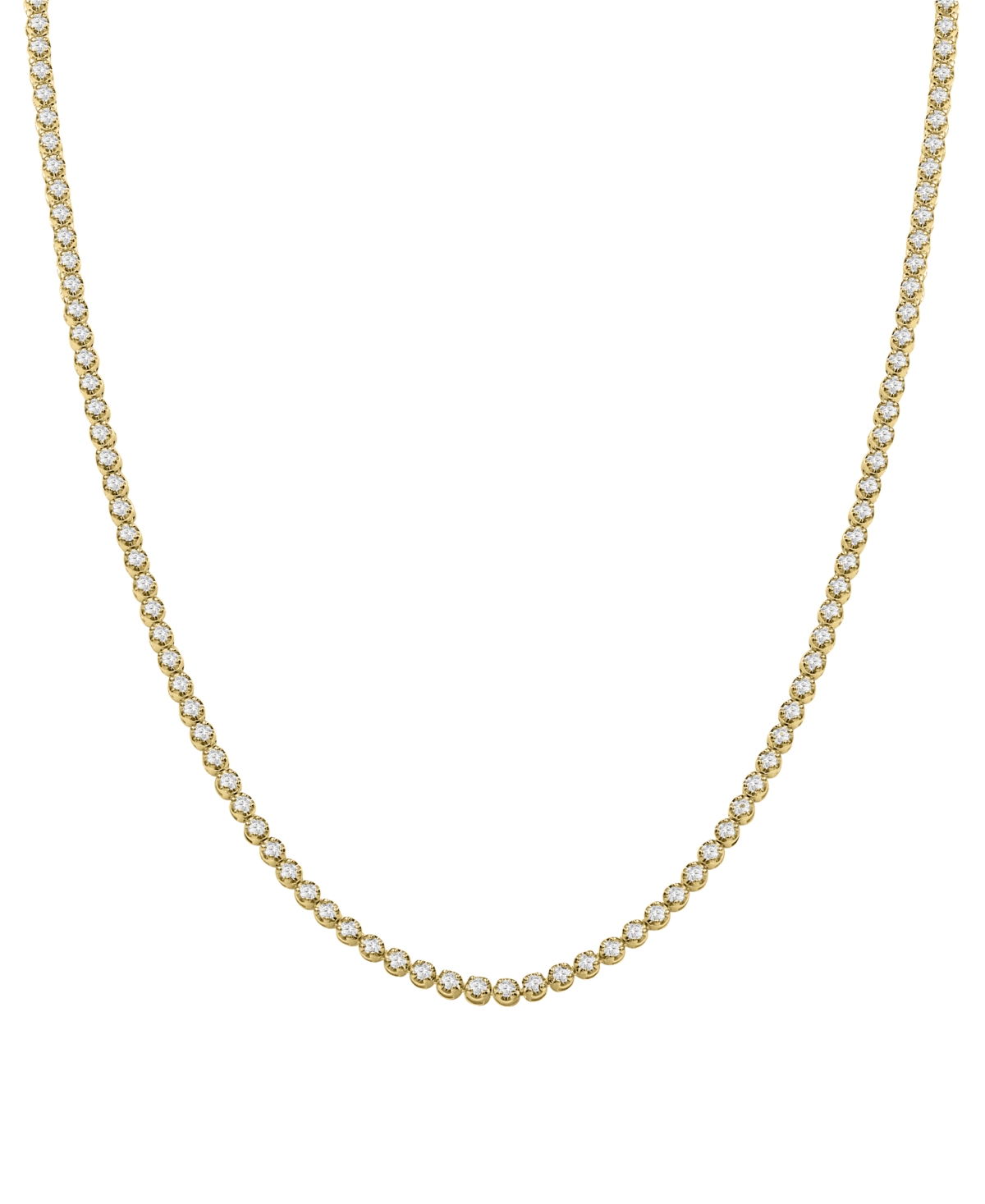 Shop Macy's Men's Diamond 20" Tennis Necklace (5 Ct. T.w.) In 10k Gold In Yellow Gold
