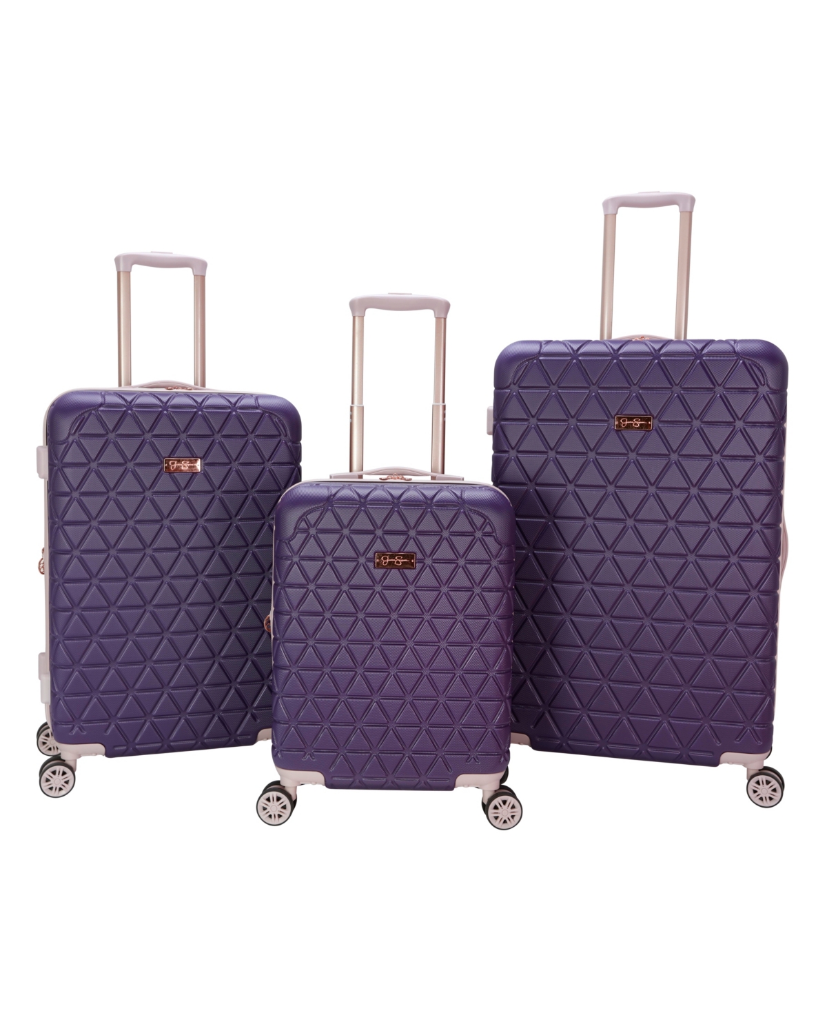Jessica Simpson Dreamer 3 Piece Hardside Luggage Set In Grape