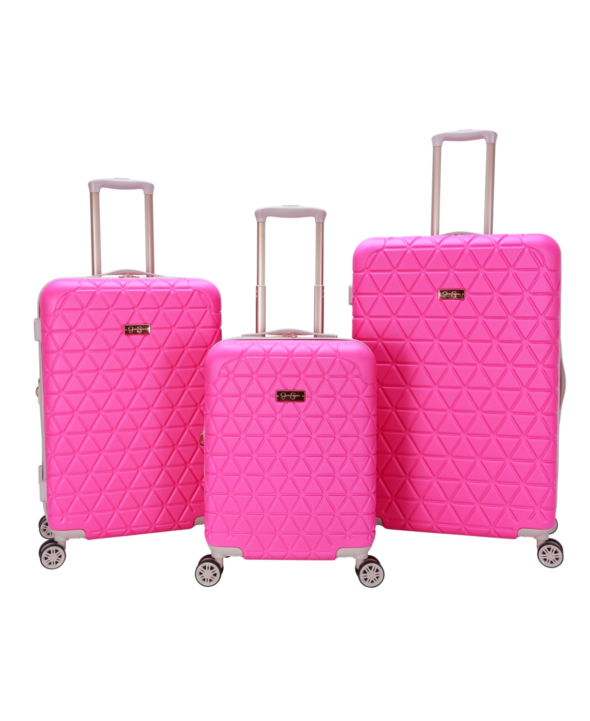 Jessica Simpson Dreamer 3 Piece Hardside Luggage Set In Hot Pink
