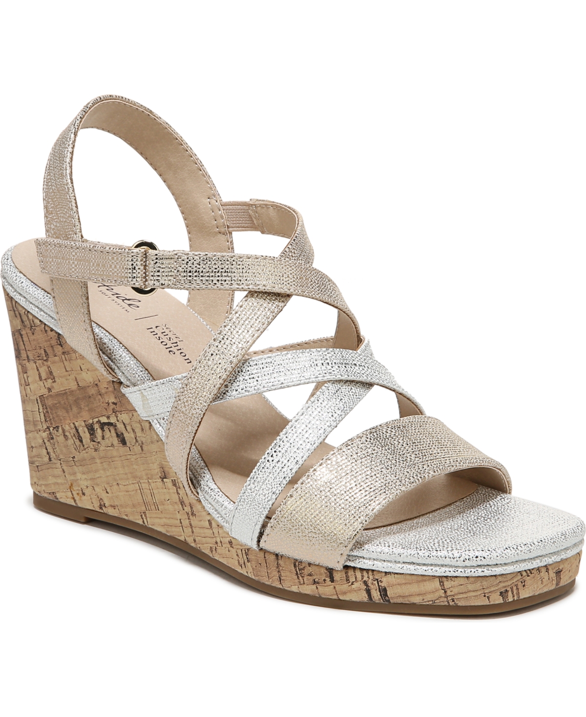 Indigo Strappy Sandals - Gold/Silver Faux Leather
