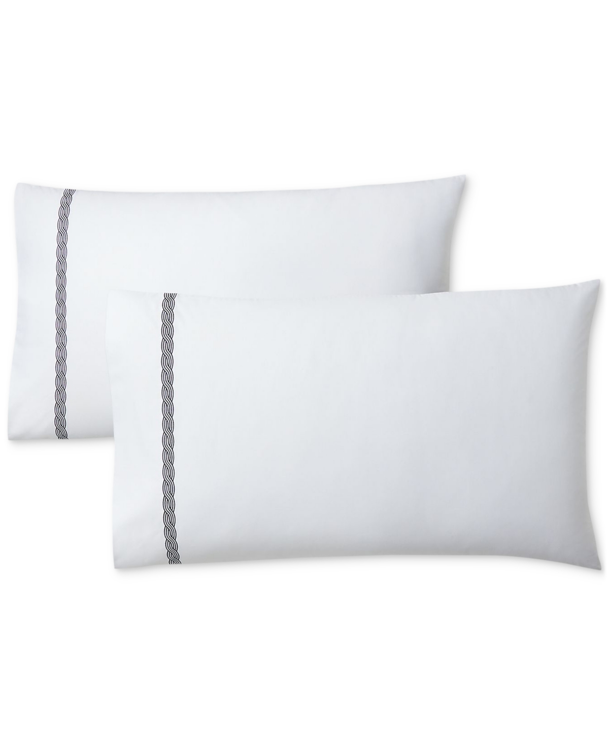 Lauren Ralph Lauren Spencer Cable Embroidery Pillowcase Set, Standard In White