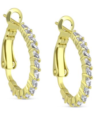 Giani Bernini - Cubic Zirconia Small Hoop Earrings in 18K Gold-Plated Sterling Silver, 0.75"