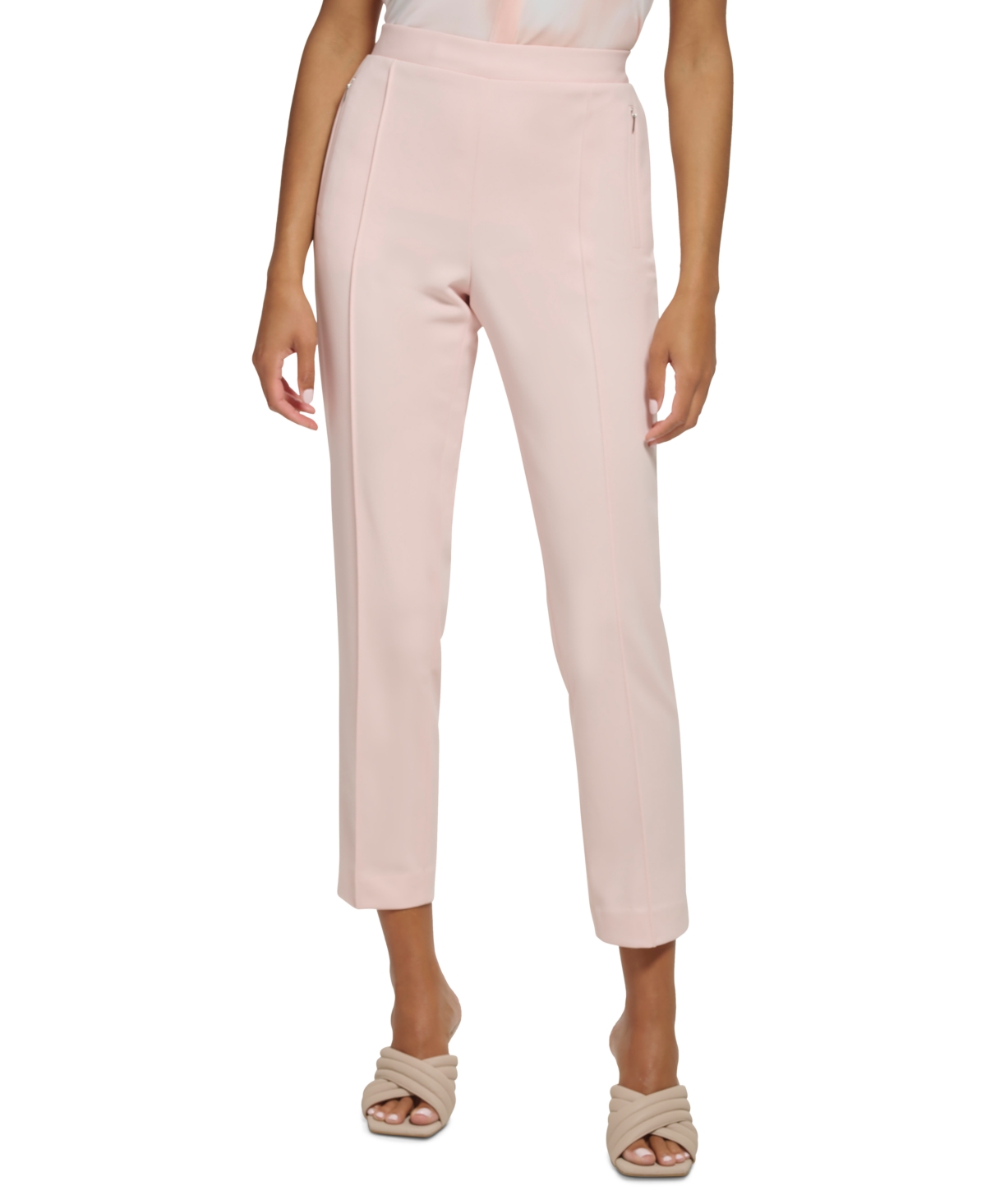 CALVIN KLEIN WOMEN'S SCUBA CREPE STRAIGHT-LEG ANKLE PANTS