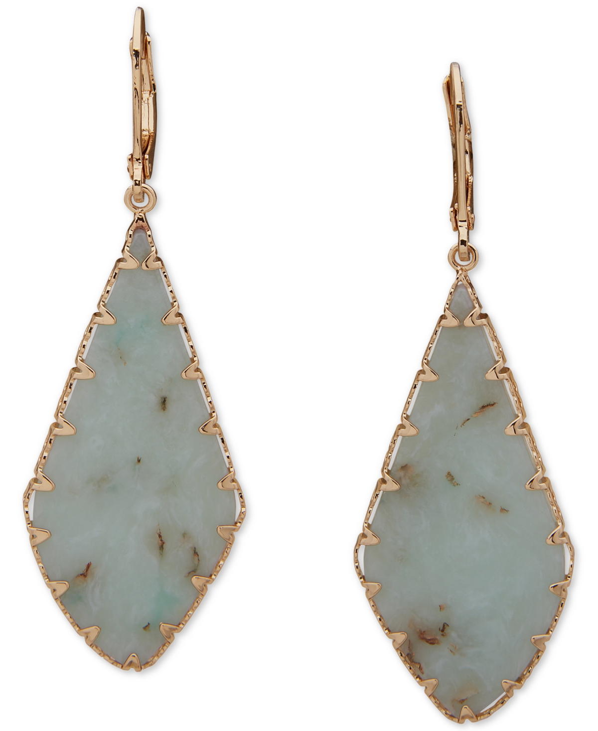 lonna & lilly Gold-Tone Flat Color Stone Drop Earrings
