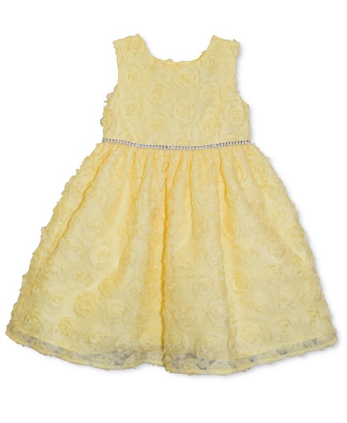Blueberi Boulevard Baby Girls Rosette Fit and Flare Sleeveless Dress