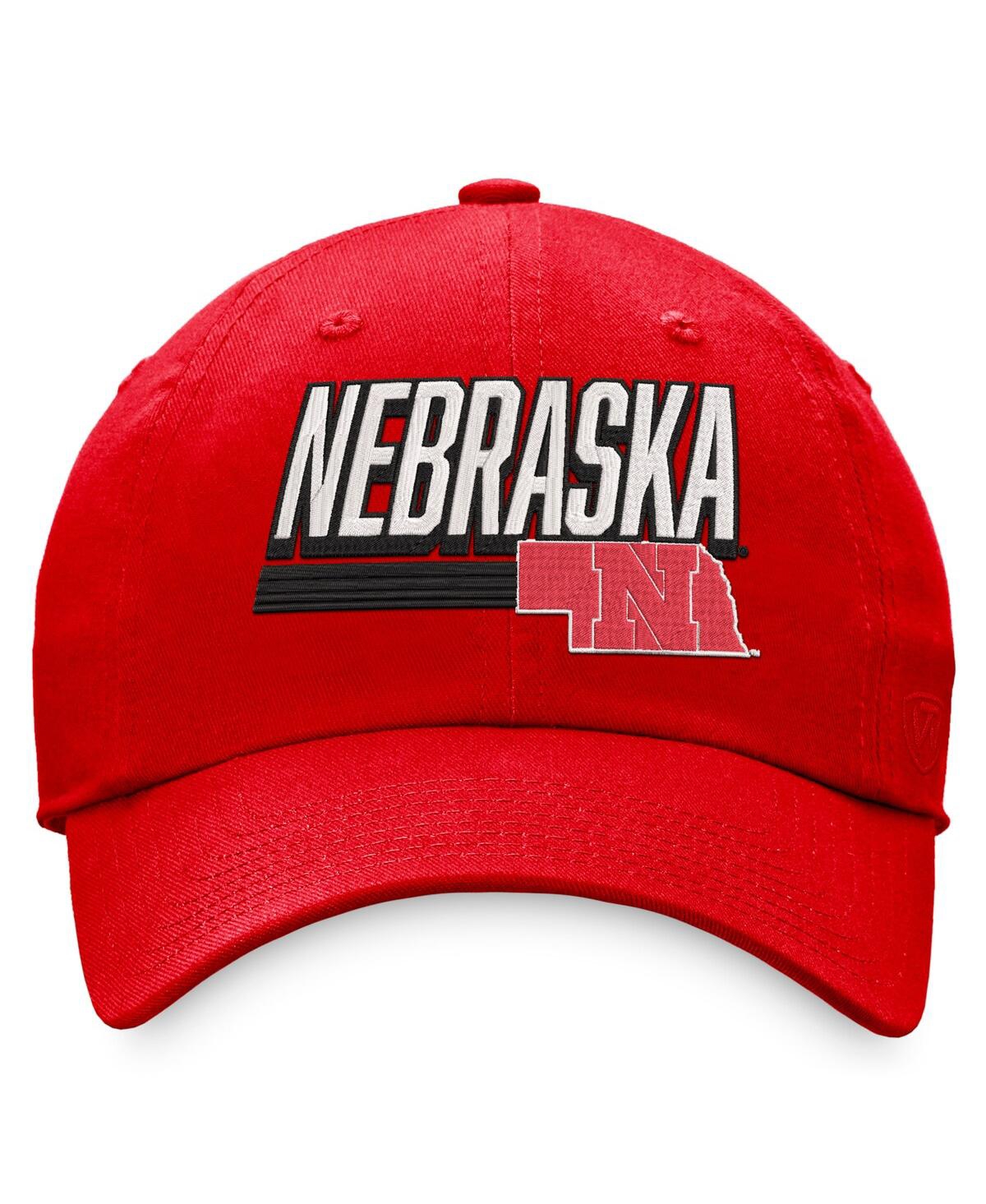 Top Of The World Red Nebraska Huskers Slice Adjustable Hat In Red
