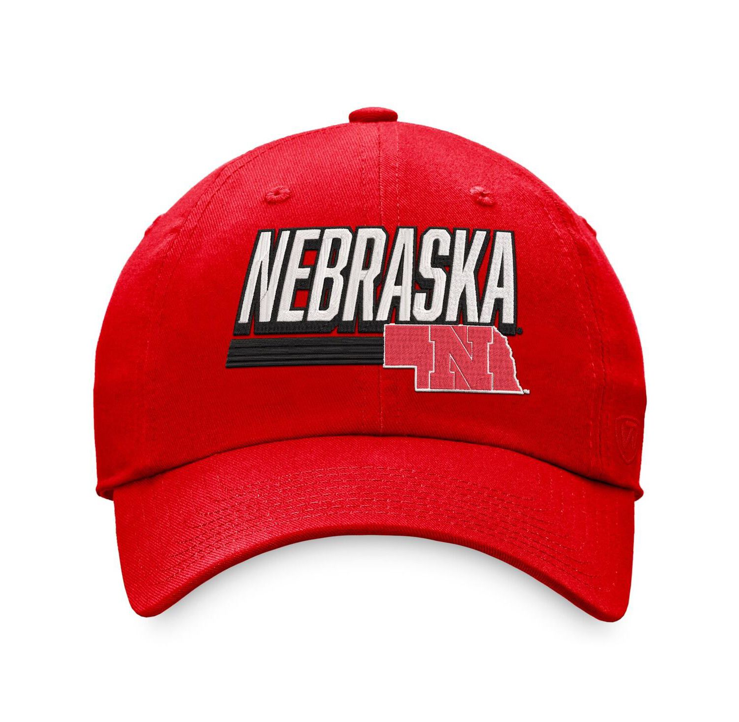 Men's Red Nebraska Huskers Slice Adjustable Hat