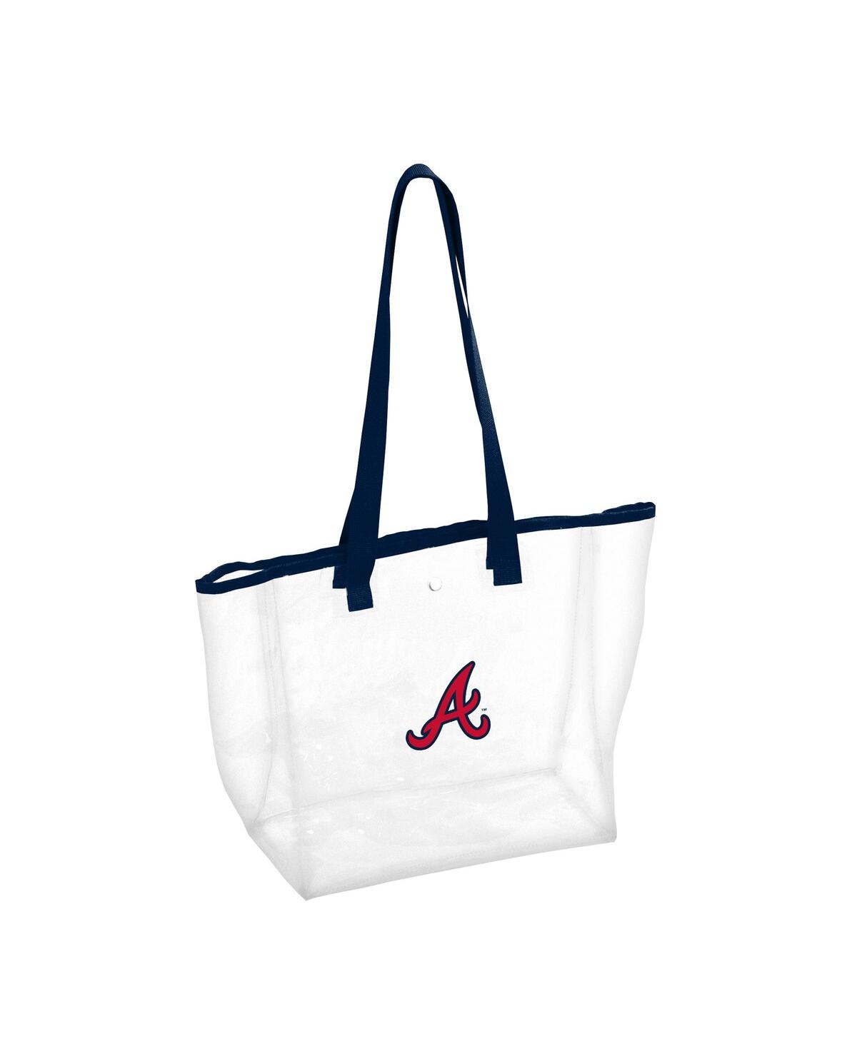 Logo Brands Women's Atlanta Braves Stadium Clear Tote In Navy,clear