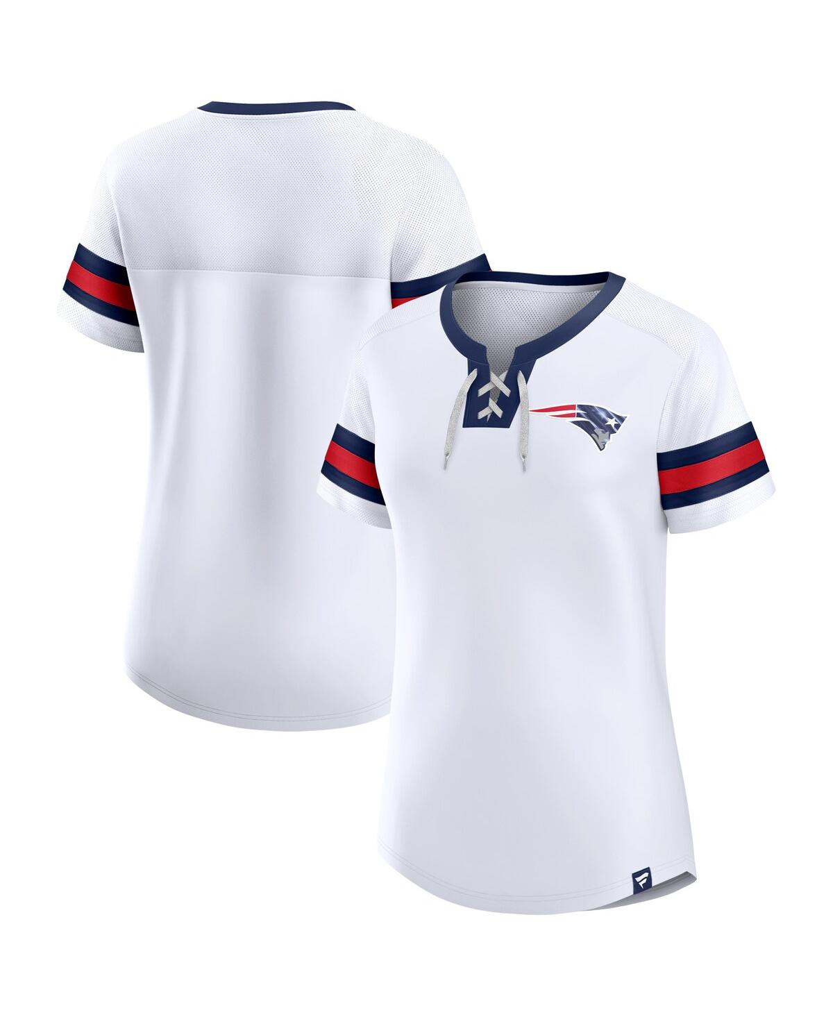 Fanatics Branded White New England Patriots Sunday Best Lace-up T-shirt In White
