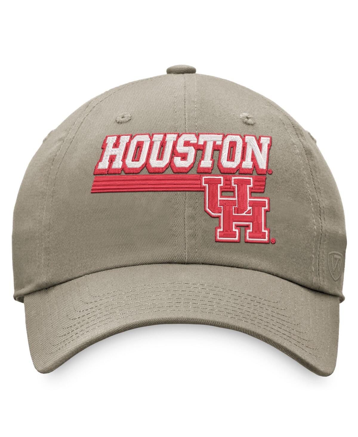 Top Of The World Khaki Houston Cougars Slice Adjustable Hat In Khaki
