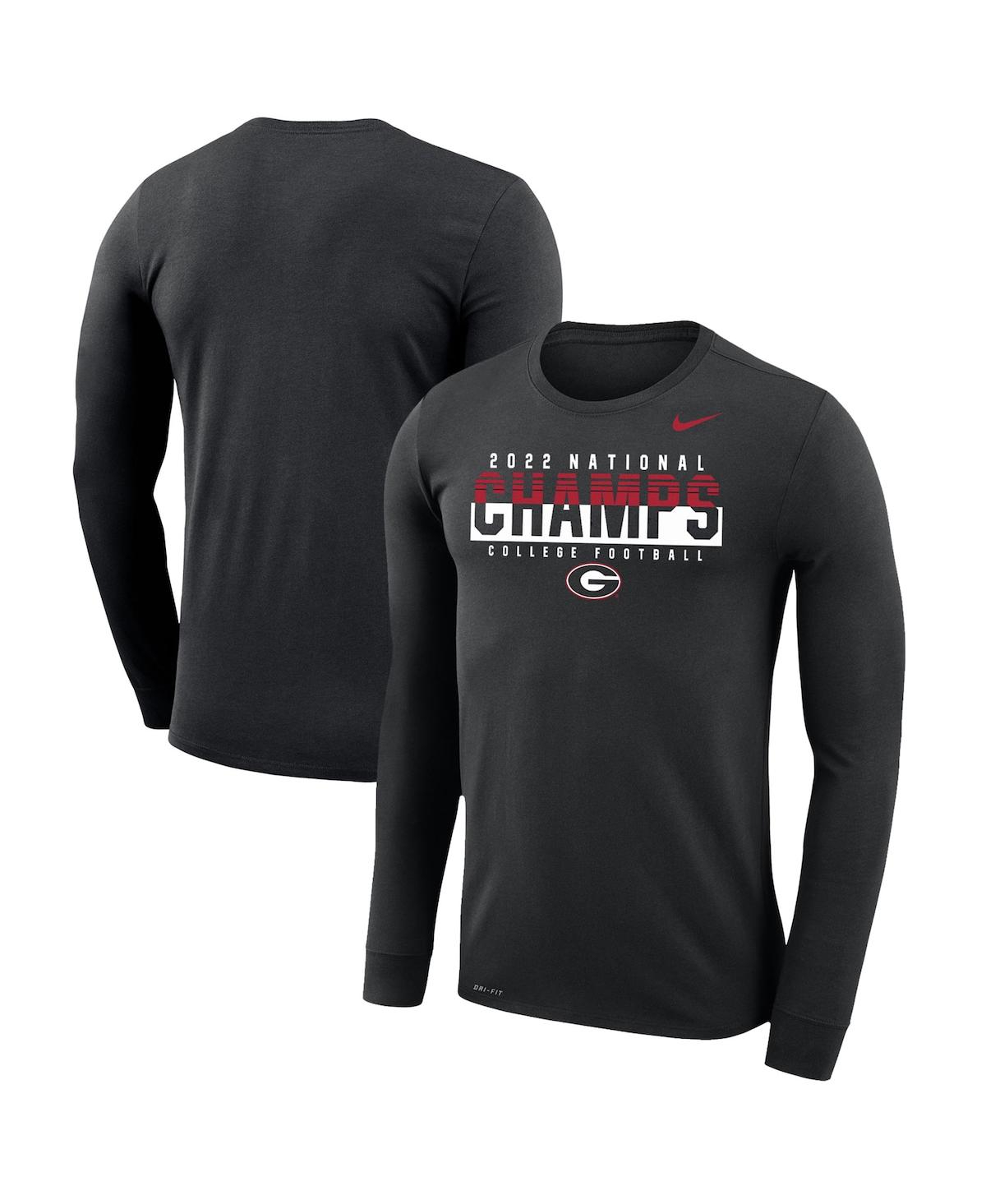 Men's NikeGeorgia Bulldogs College Football Playoff 2022 National Champions Legend Performance Long Sleeve T-shirt - Black