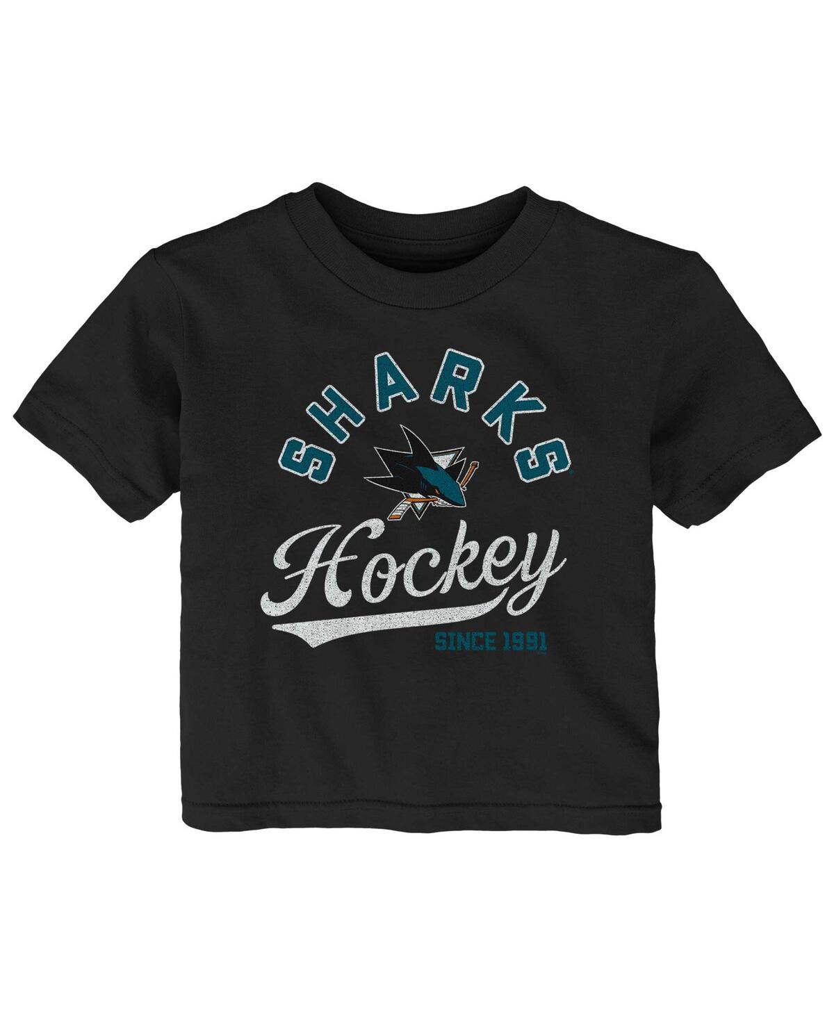 Outerstuff Babies' Toddler Boys And Girls Black San Jose Sharks Take The Lead T-shirt