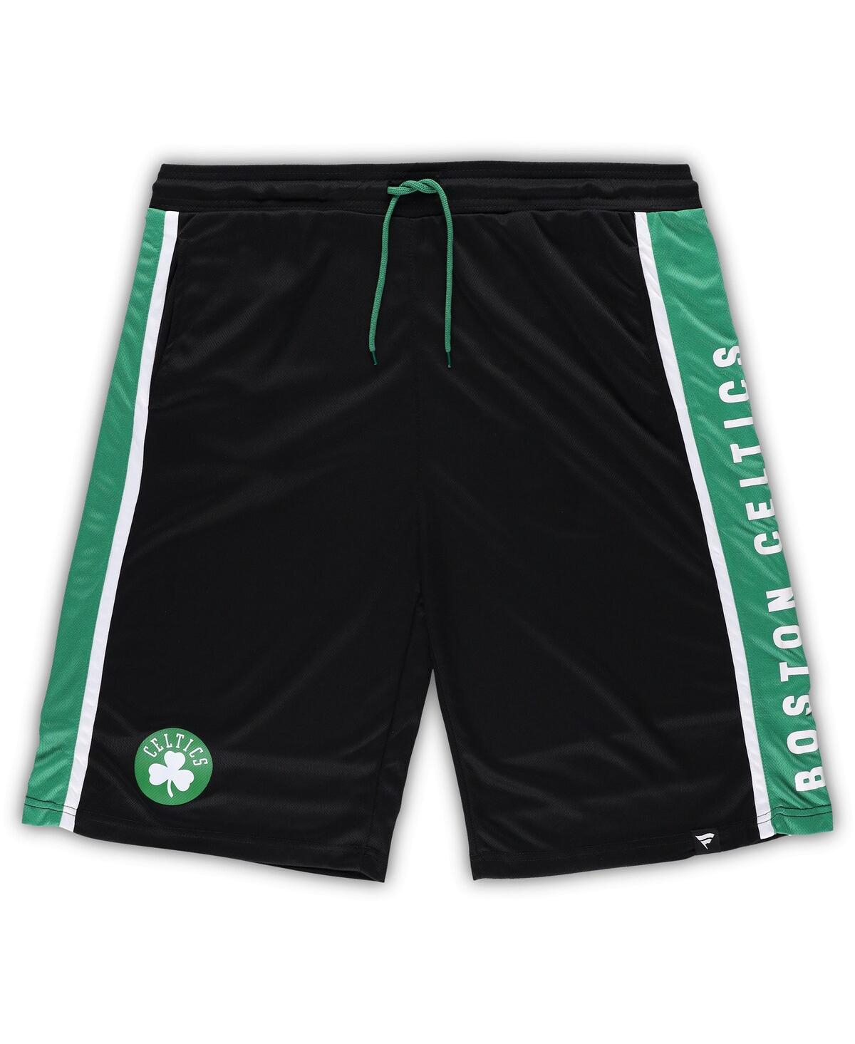Shop Fanatics Men's  Black Boston Celtics Big And Tall Referee Iconic Mesh Shorts