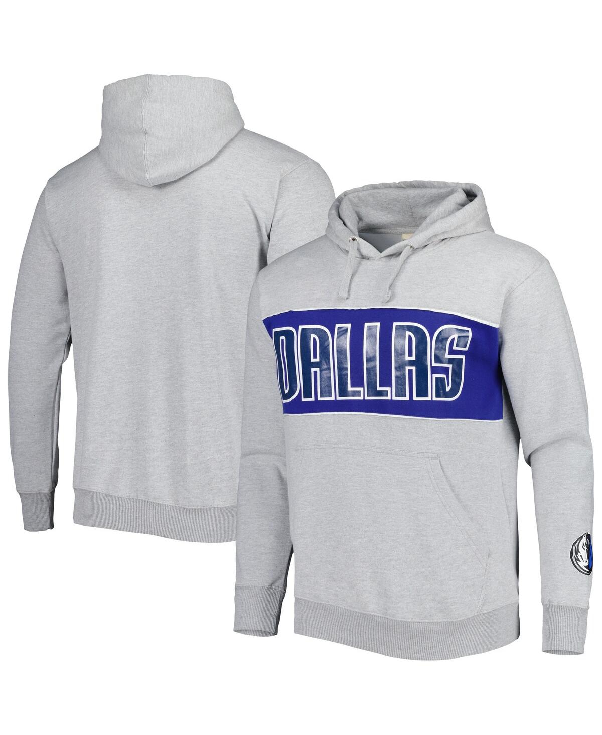 Shop Fanatics Men's  Heather Gray Dallas Mavericks Wordmark French Terry Pullover Hoodie