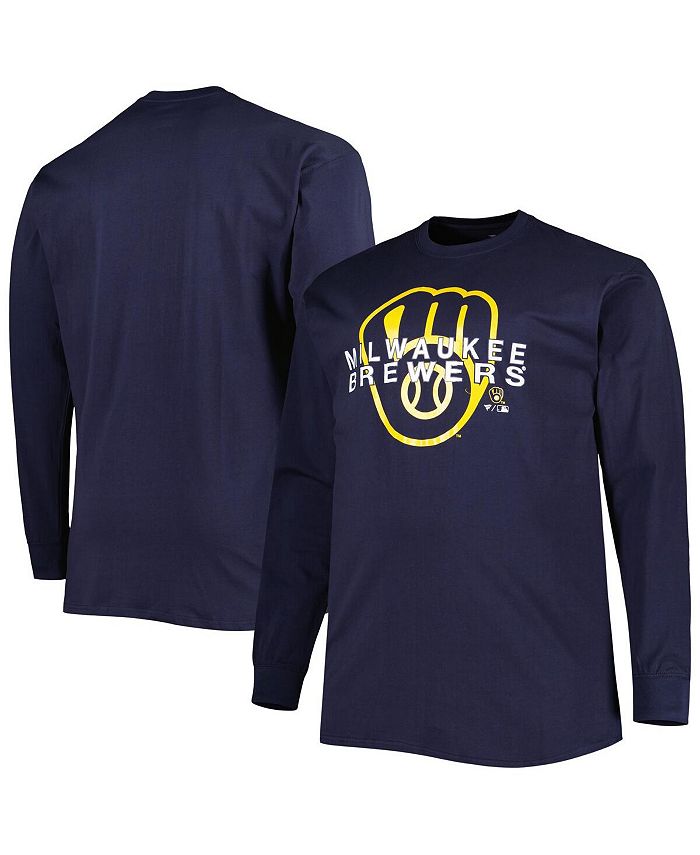 Profile Men's Navy Milwaukee Brewers Big & Tall Long Sleeve T-Shirt