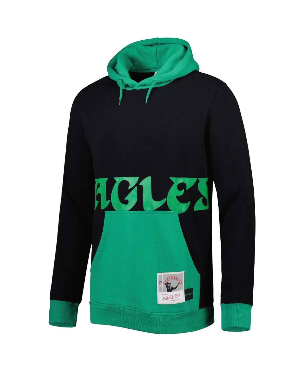 Men's Mitchell & Nessand Midnight Green Philadelphia Eagles Big and Tall Big Face Pullover Hoodie - Black, Midnight Green