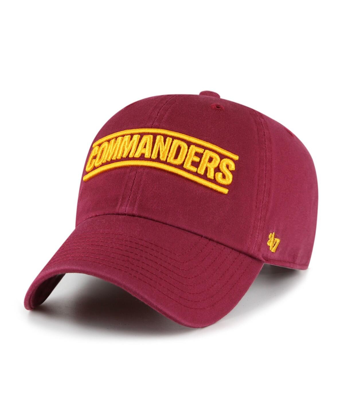 47 Brand Men's ' Burgundy Washington Commanders Script Clean Up Adjustable Hat