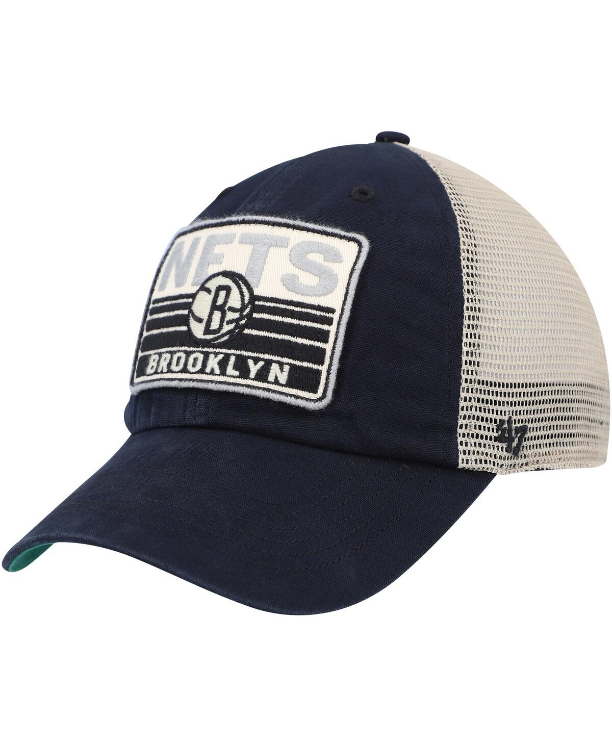 Men's '47 Brand Natural Brooklyn Nets Four Stroke Clean Up Snapback Hat - Natural