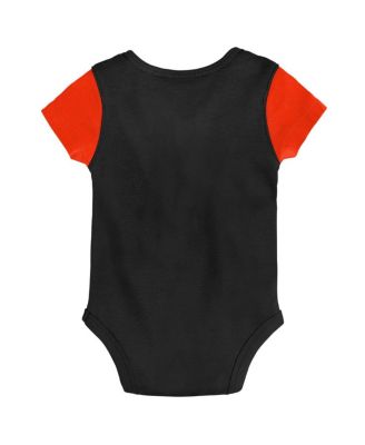 Newborn and Infant Boys and Girls Black, Orange San Francisco Giants Little Champ Three-Pack Bodysuit Bib and Booties Set