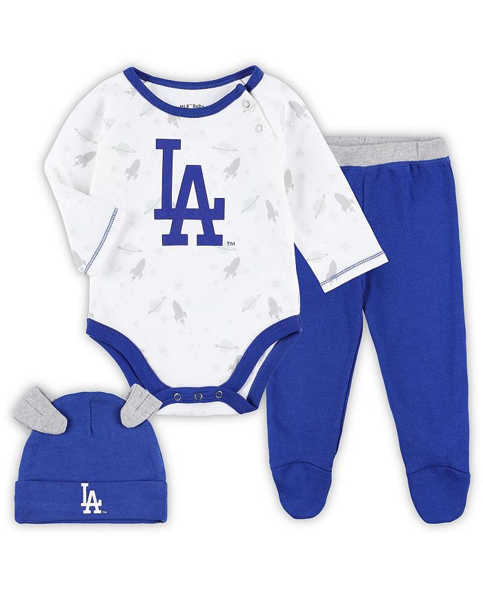 Outerstuff Newborn and Infant Boys and Girls Royal, White Los Angeles  Dodgers Dream Team Bodysuit Hat and Footed Pants Set - Macy's