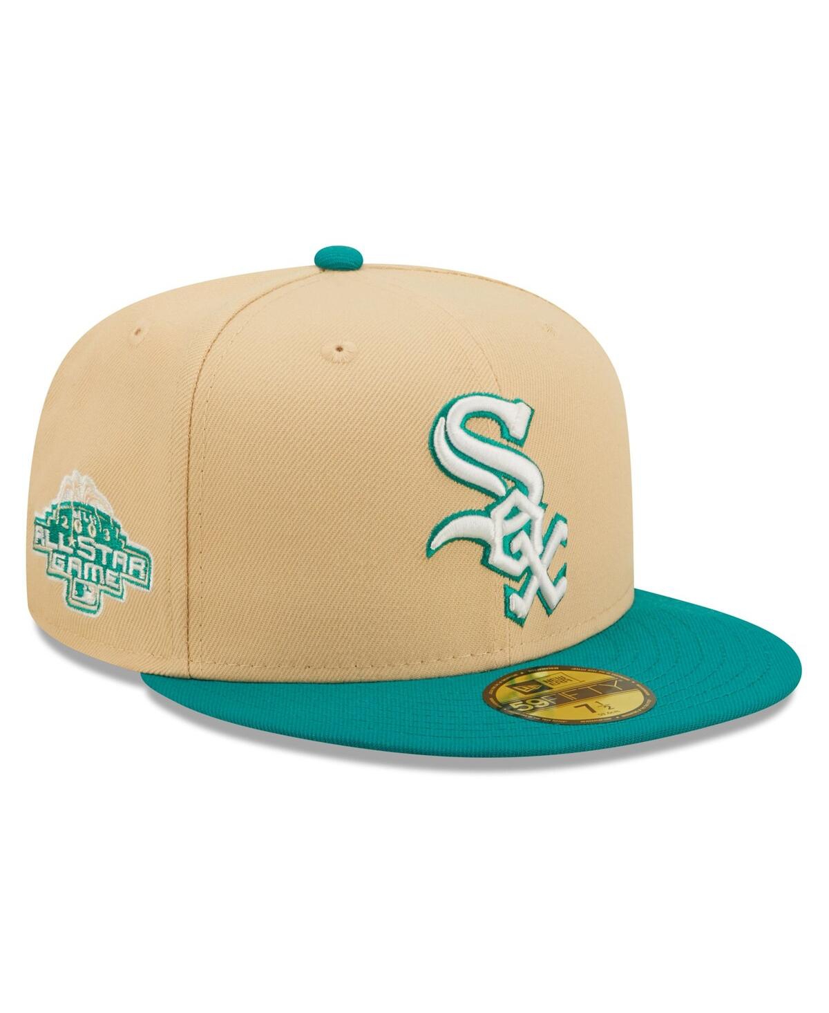 Shop New Era Men's  Natural, Teal Chicago White Sox Mango Forest 59fifty Fitted Hat In Natural,teal