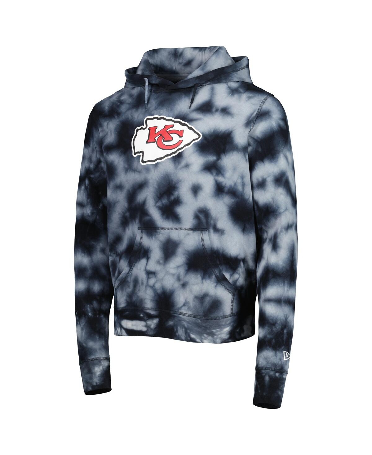 NEW ERA MEN'S NEW ERA BLACK KANSAS CITY CHIEFS TEAM TIE-DYE PULLOVER HOODIE 
