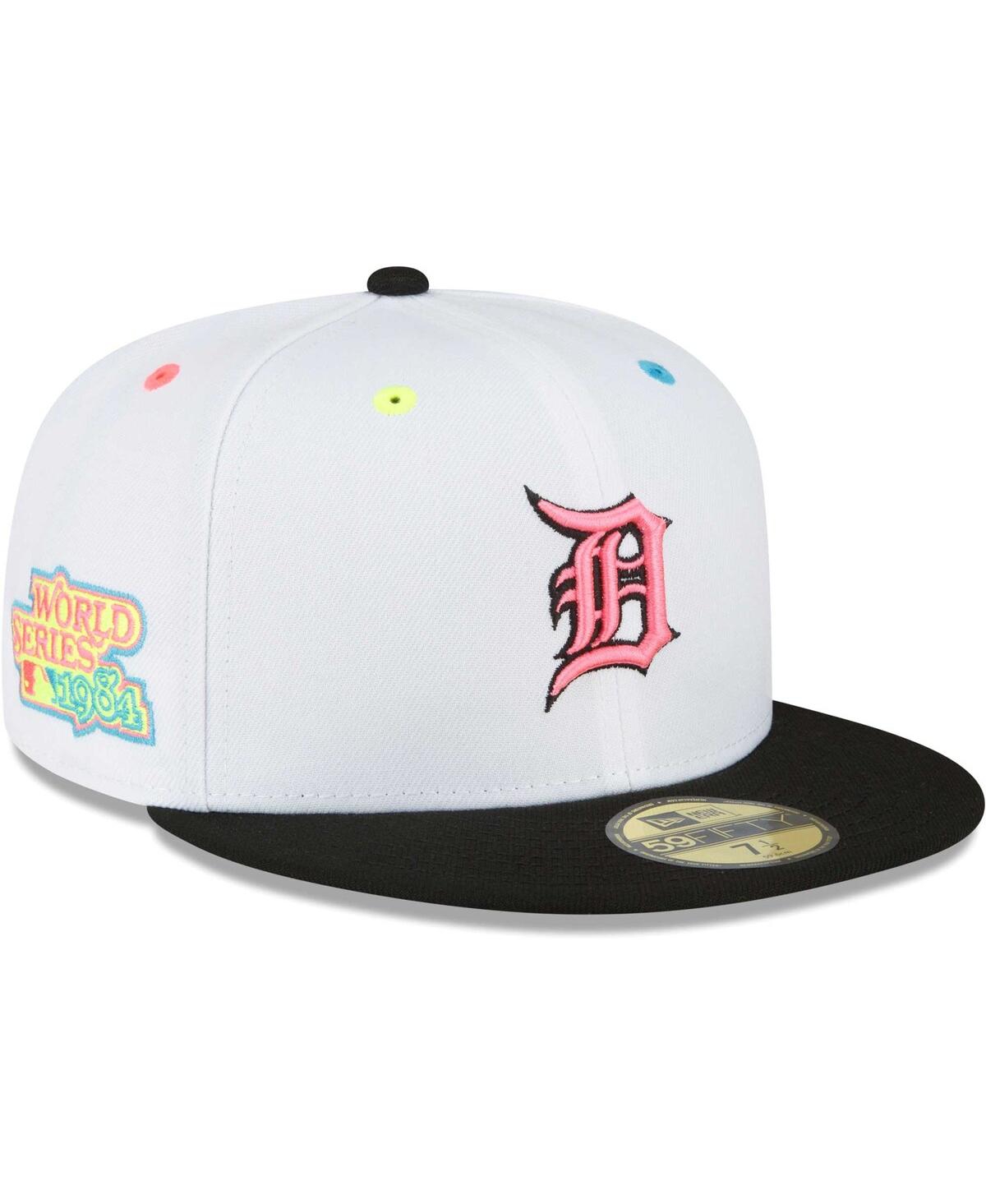 Shop New Era Men's  White Detroit Tigers Neon Eye 59fifty Fitted Hat