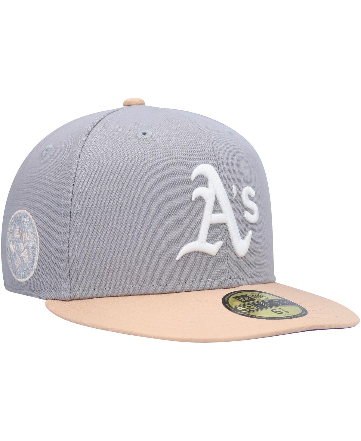 Men's New Era Peach Oakland Athletics 1987 Mlb All-Star Game Purple Undervisor 59FIFTY Fitted Hat - Peach