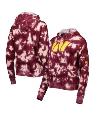 Women's Burgundy Washington Commanders Cloud Dye Fleece Pullover Hoodie