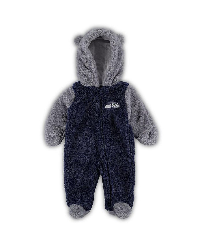 Outerstuff Newborn and Infant Boys and Girls College Navy, Gray Seattle Seahawks Game Nap Teddy ...