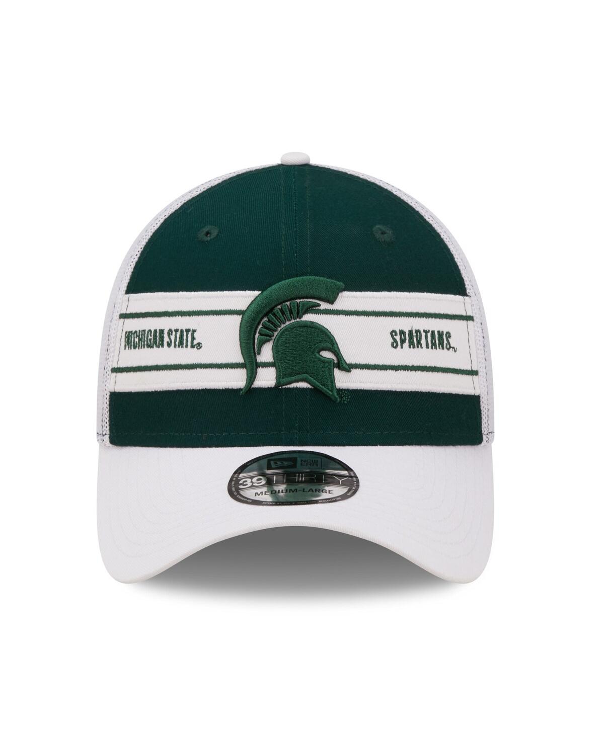 New Era Men's  Green, White Michigan State Spartans Banded 39thirty Flex Hat In Green,white