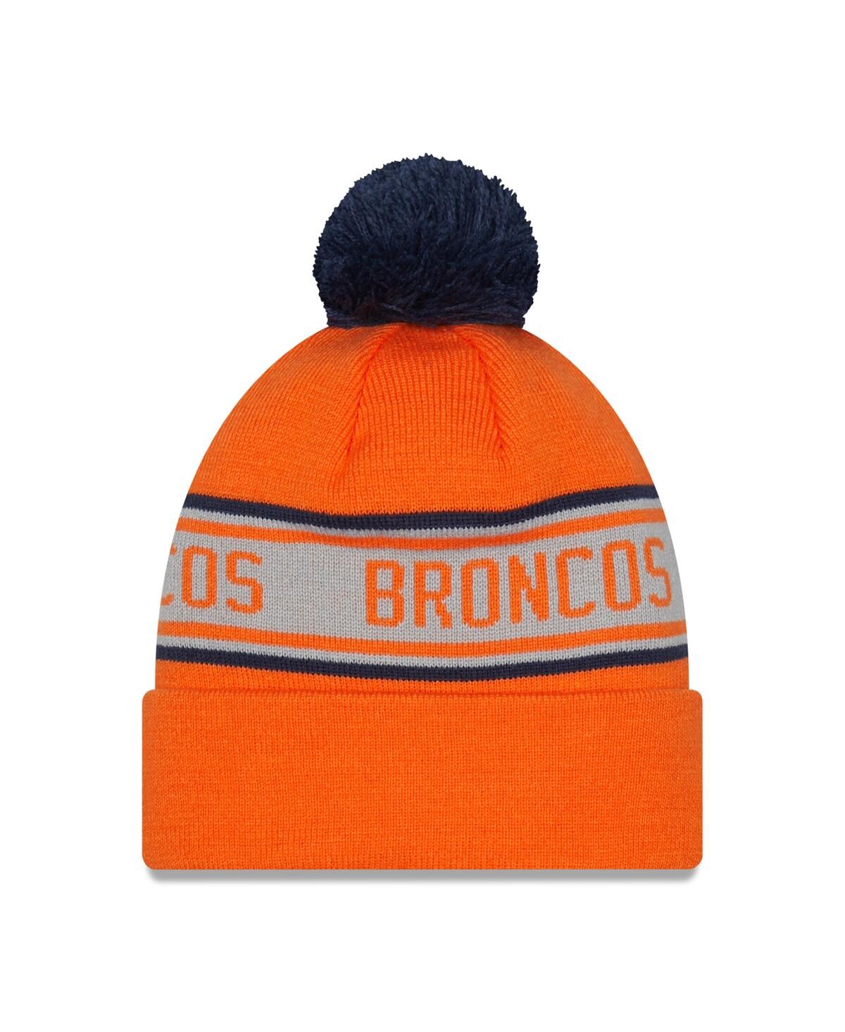 Men's New EraDenver Broncos Repeat Cuffed Knit Hat with Pom - Orange