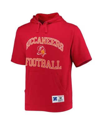 Men's Scarlet Tampa Bay Buccaneers Washed Short Sleeve Pullover Hoodie