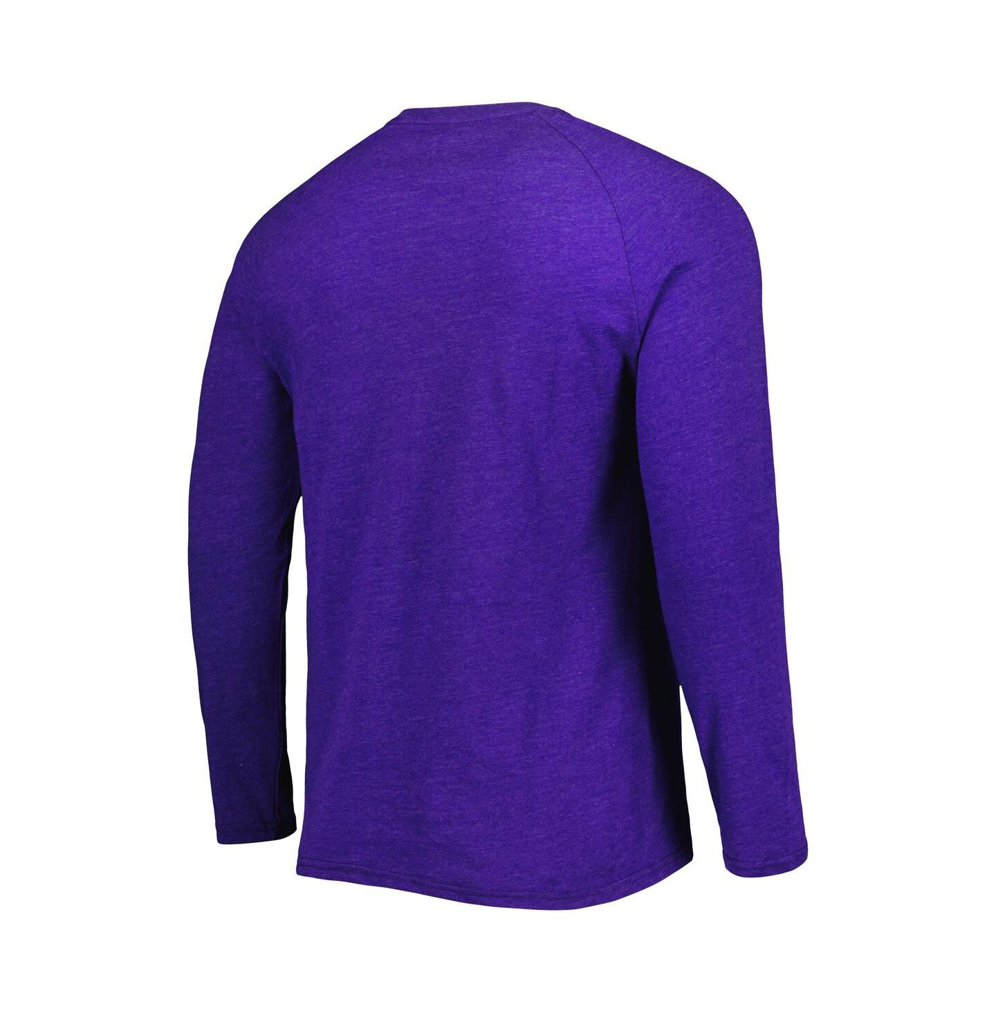 Мужская футболка Concepts Sport Heathered Purple Phoenix Suns Left Chest Henley Raglan Long Sleeve — фото 2