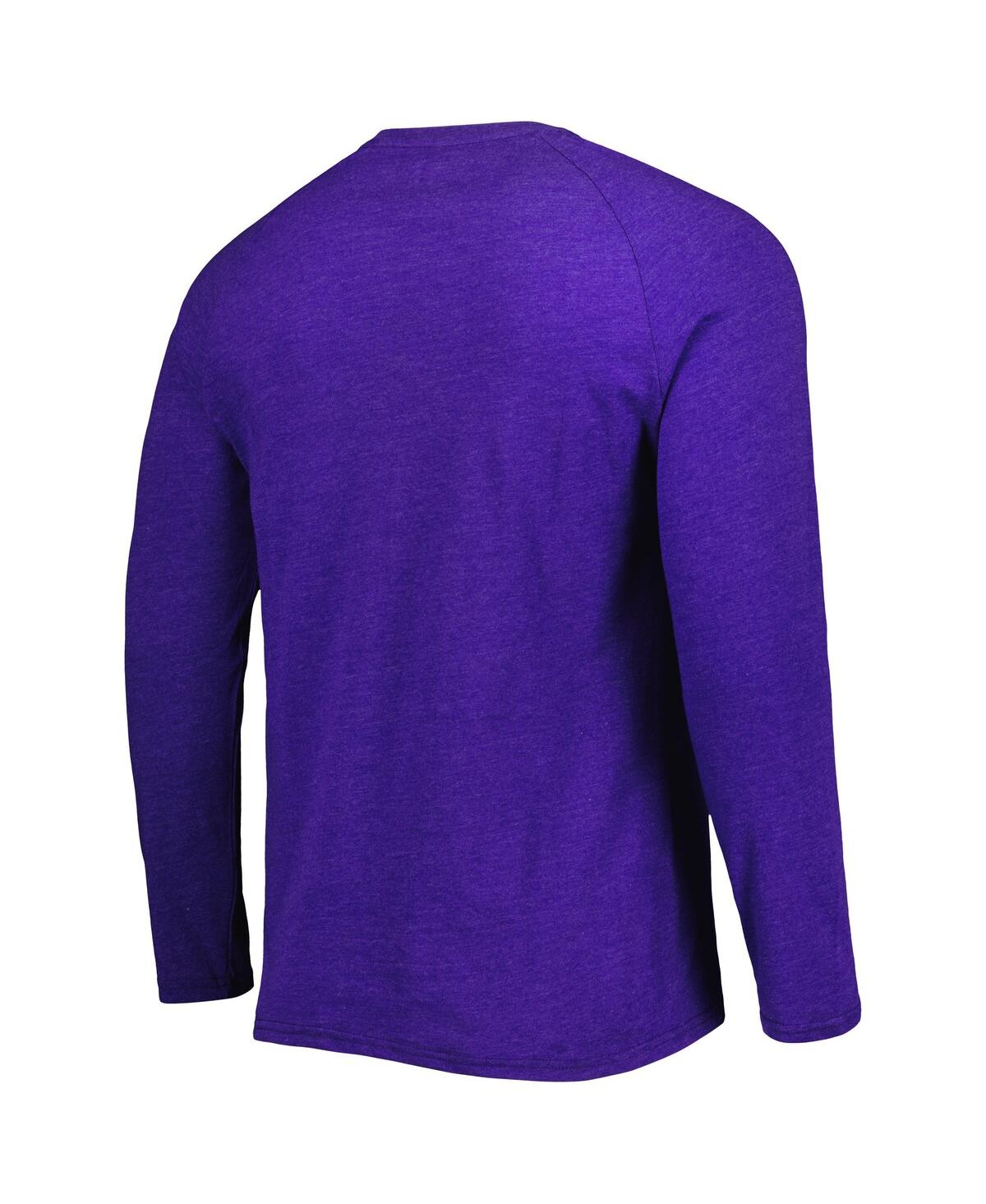 Shop Concepts Sport Men's  Heathered Purple Phoenix Suns Left Chest Henley Raglan Long Sleeve T-shirt