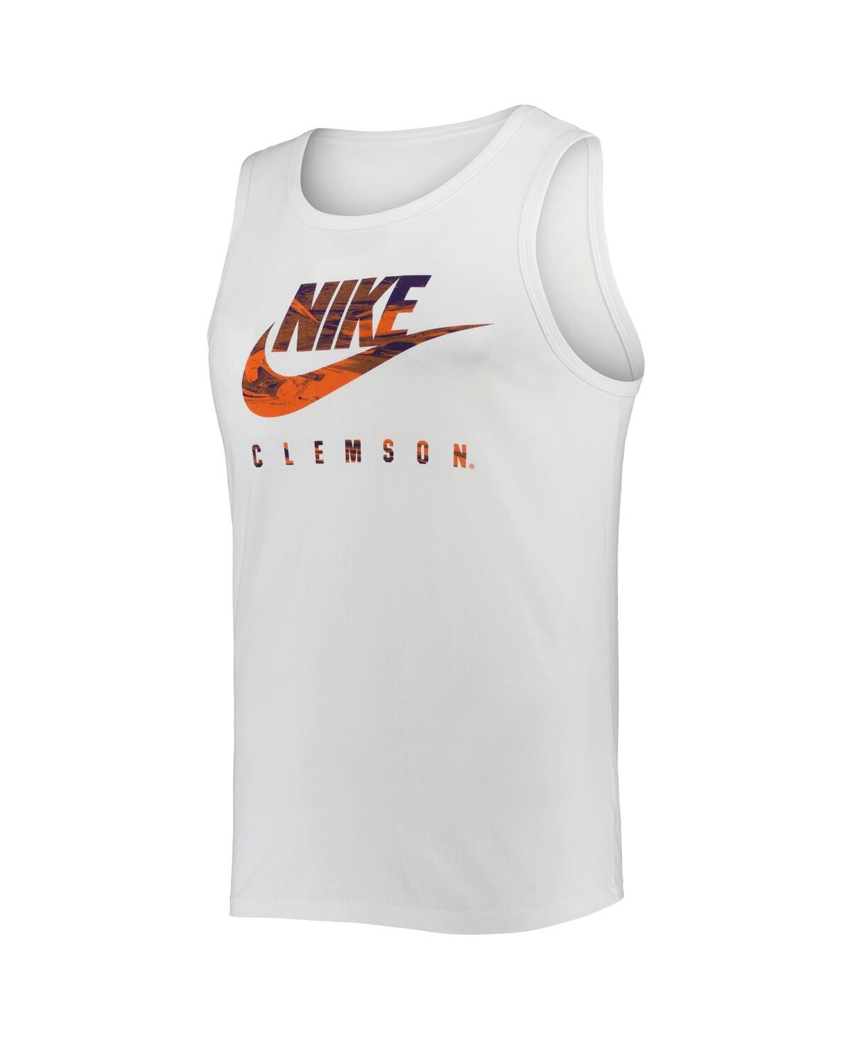 Shop Nike Men's  White Clemson Tigers Spring Break Futura Performance Tank Top