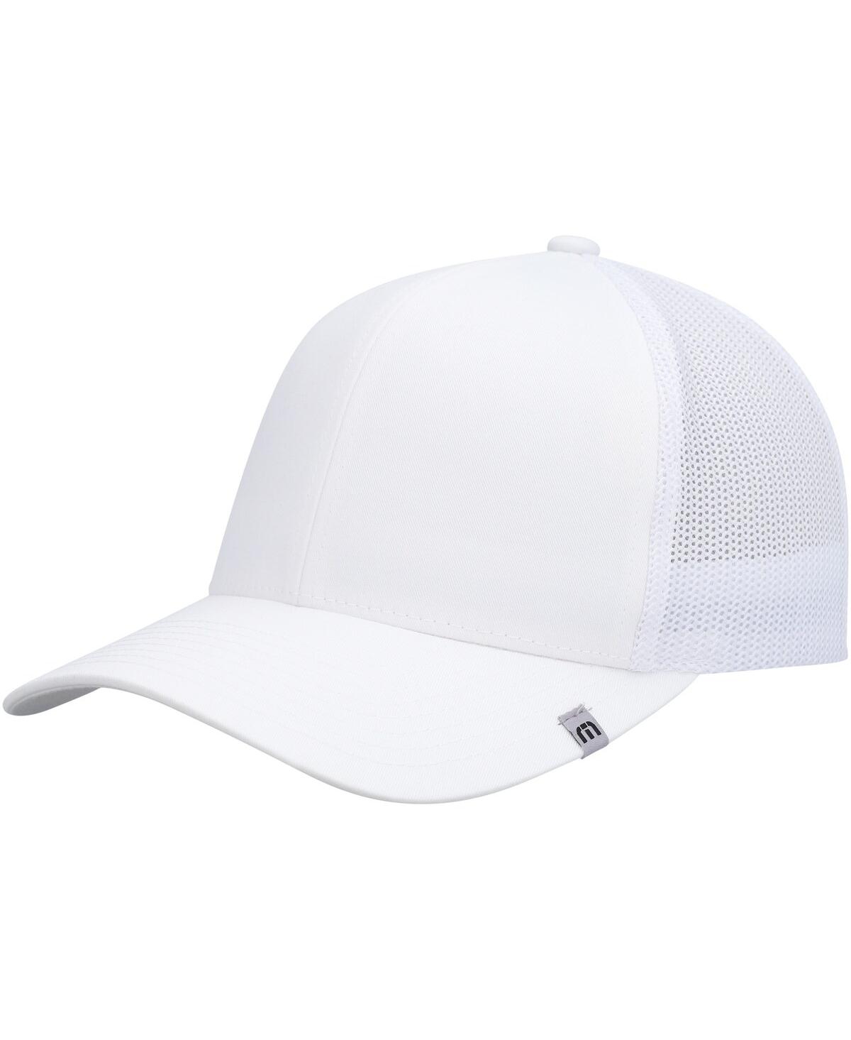Travis Mathew Men's  White Widder 2.0 Trucker Snapback Hat