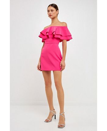 endless rose Women's Ruffled Off Shoulder Mini Dress - Macy's