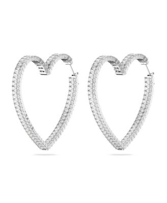 Swarovski Crystal Heart Large Matrix Hoop Earrings