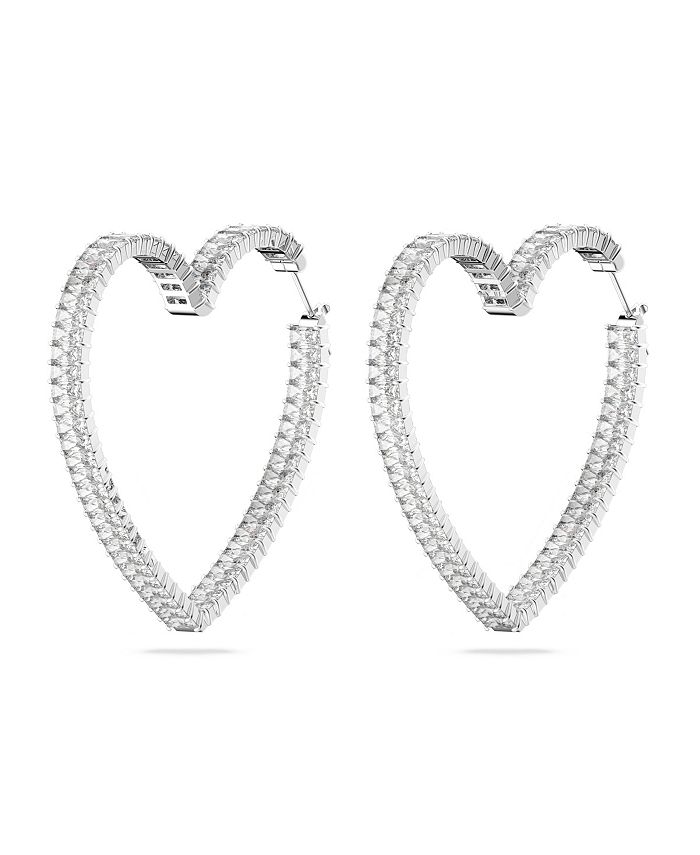 Swarovski Crystal Heart Large Matrix Hoop Earrings Macy's
