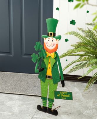 36" H St. Patrick's Metal Leprechaun Yard Stake or Standing Decor or Wall Decor