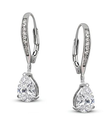 2 Charm A Goccia In Argento 925 Con Zirconia Cubica – Colore Rosso Granato, #98057