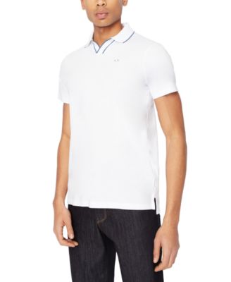 A|X Armani Exchange - Men's Slim-Fit Tipped Open-Collar Polo Shirt