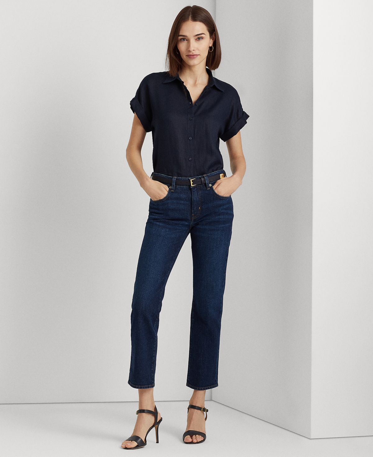 Lauren Ralph Lauren Petite Dolman Sleeve Linen Top