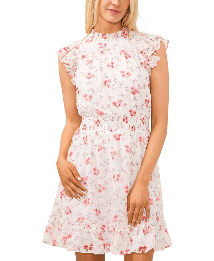 Cece flutter shop sleeve floral dress