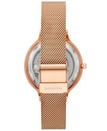 Skagen Women's Anita Automatic Three Hand Rose Gold-Tone Stainless