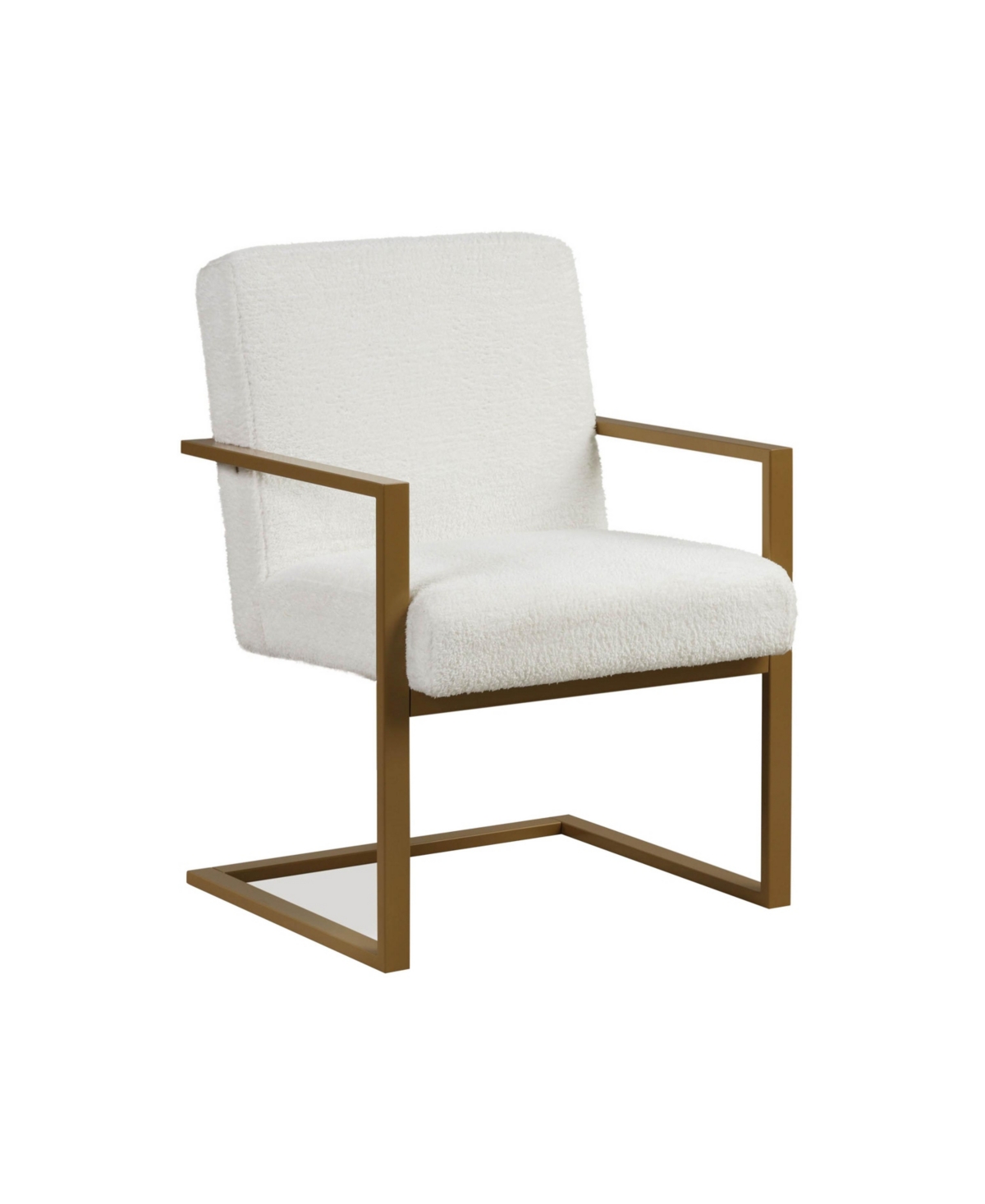 Lifestyle Solutions 34.8" Wood, Steel, Foam And Polyester Dominic Accent Chair In Cream/gold